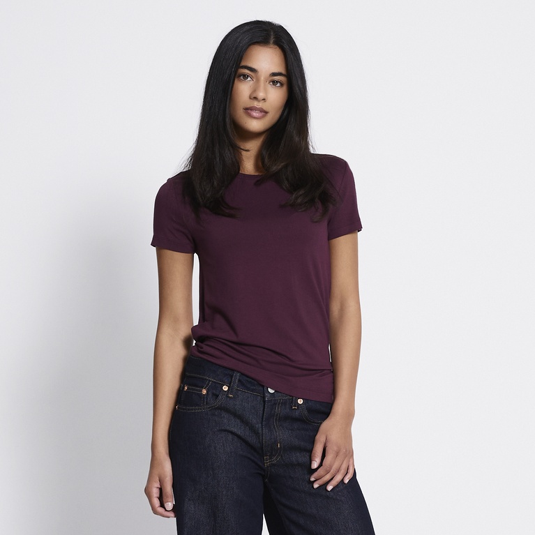 Soft feel tee "Liv" Plum